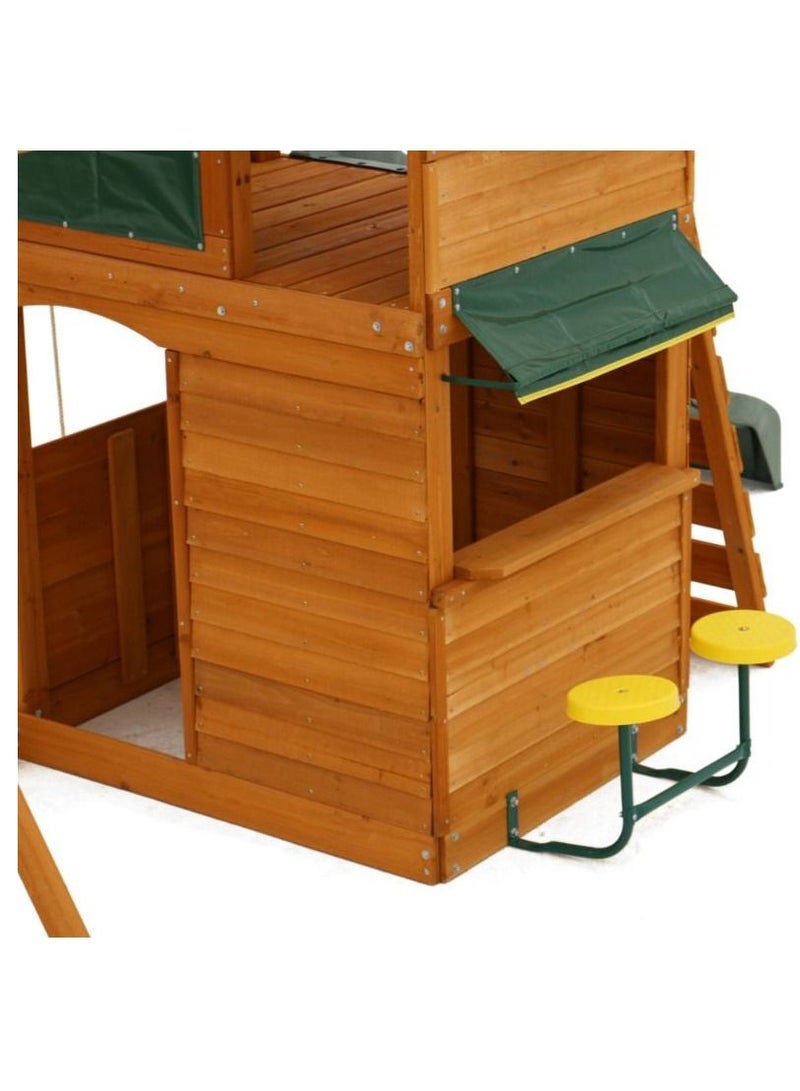 Kidkraft Ridgeview Deluxe Clubhouse Wooden Playset with Swing Set