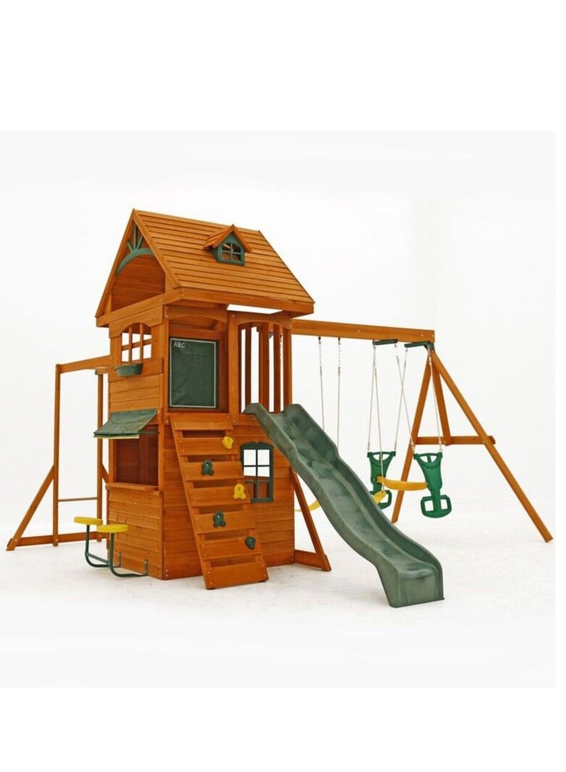 Kidkraft Ridgeview Deluxe Clubhouse Wooden Playset with Swing Set