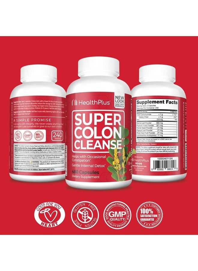 Super Colon Cleanse: 10-Day Cleanse -Detox 12 Cleanses, 480 Capsules