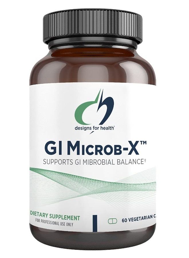 Designs for Health GI Microb-X - Botanical Gut Support, Cleanse + Detox Supplement with Tribulus, Berberine + Barberry Extract - Vegetarian + Non-GMO (60 Capsules)