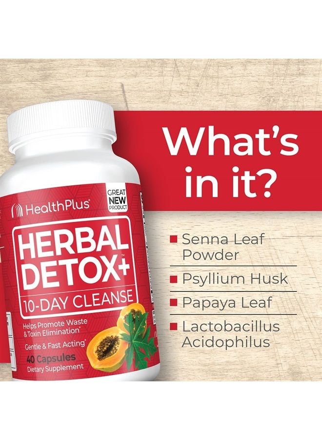 Herbal Detox+ (10-Day Cleanse) 40 Capsules, 20 Servings