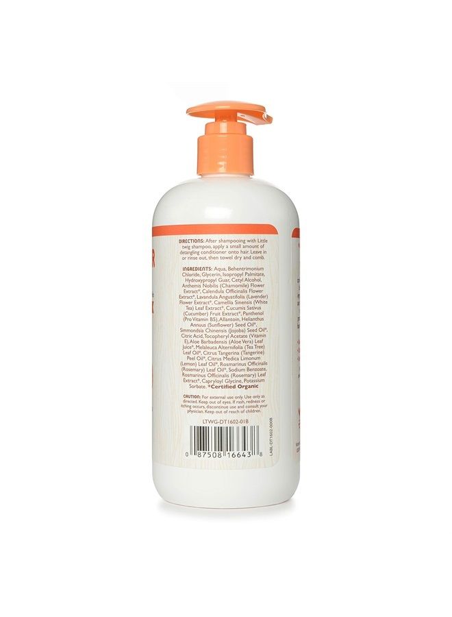 Detangling Conditioner, Natural Conditioner with Plant Derived Formula, Hair Conditioner with Essential Oils and Extracts, Suitable for Whole Family, Tangerine, 17 fl oz.