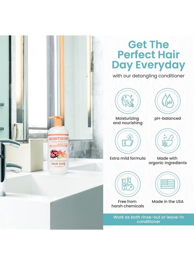 Detangling Conditioner, Natural Conditioner with Plant Derived Formula, Hair Conditioner with Essential Oils and Extracts, Suitable for Whole Family, Tangerine, 17 fl oz.