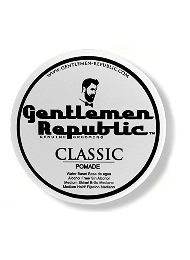 Gentlemen Republic Classic Pomade - Medium Hold & Medium Shine, Water Soluble, No Beezwax, Made in USA - 8 oz, Ideal for Classic Styles