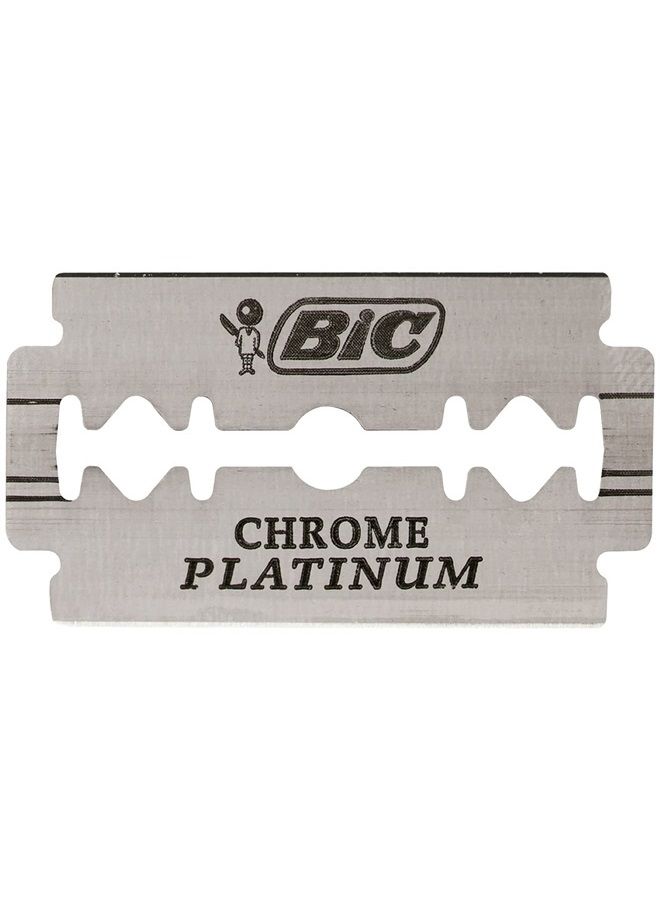 Chrome Platinum Double Edge Safety Razor Disposable Single Blades (100 Pack)