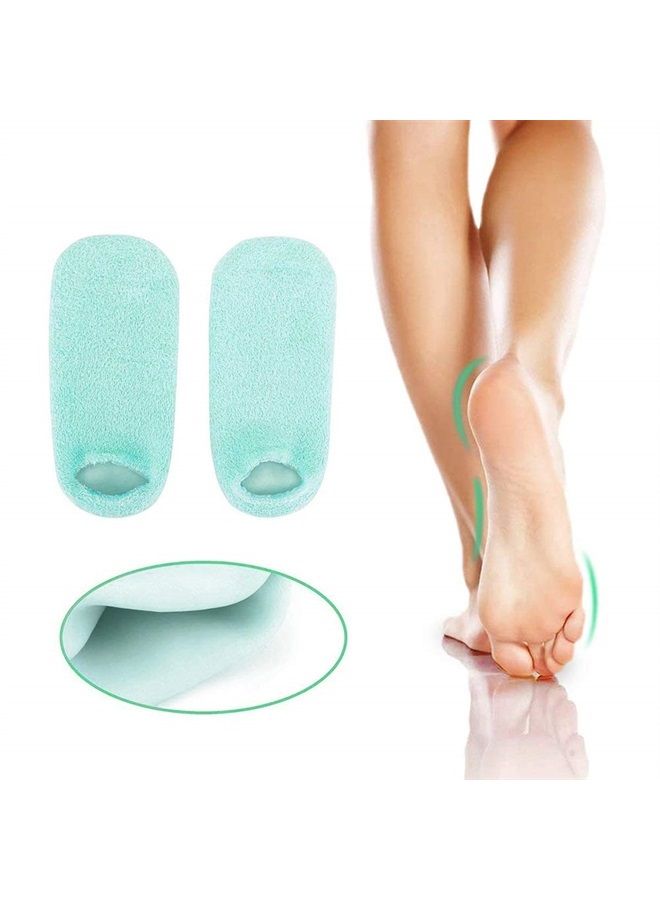 Touch Screen Moisturizing Spa Gloves and Socks Set Gel Gloves and Socks Heal Eczema Cracked Dry Skin for Repair Treatment (Fuzzy Green)