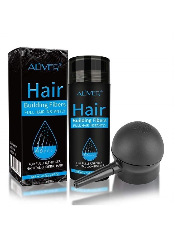 Hair Fibers for Thinning Hair With Spray,Undetectable Natural Formula,Thicker Fuller Hair in 15 Seconds,Instantly Conceal & Thicken Thinning or Balding Hair Areas for Men & Women,0.97Oz Medium Brown