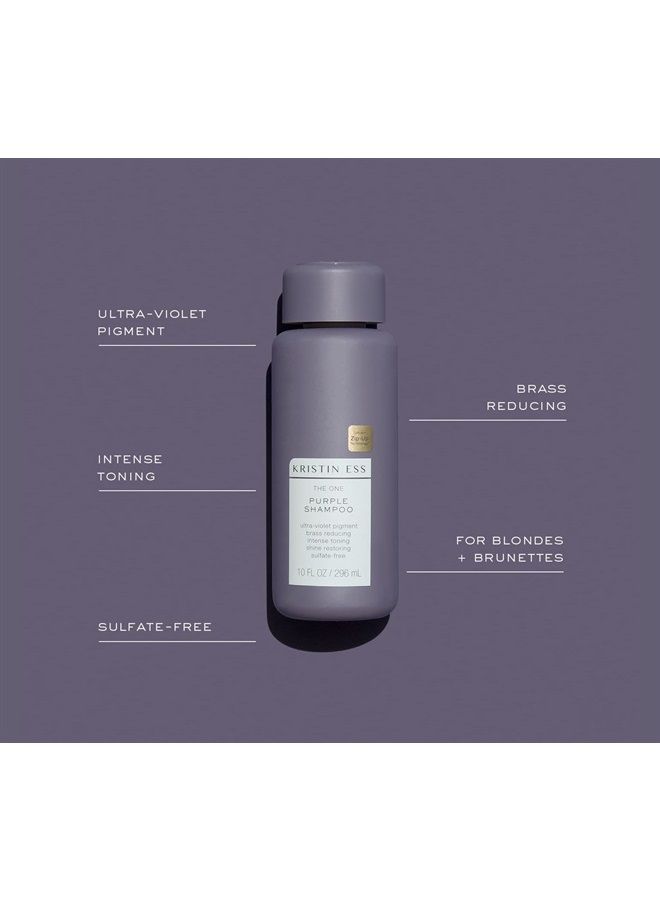 Hair The One Purple Shampoo, Toning for Blonde Hair, Neutralizes Brass + Yellow Tones, Sulfate, Silicone and Paraben Free, 10 fl. oz.