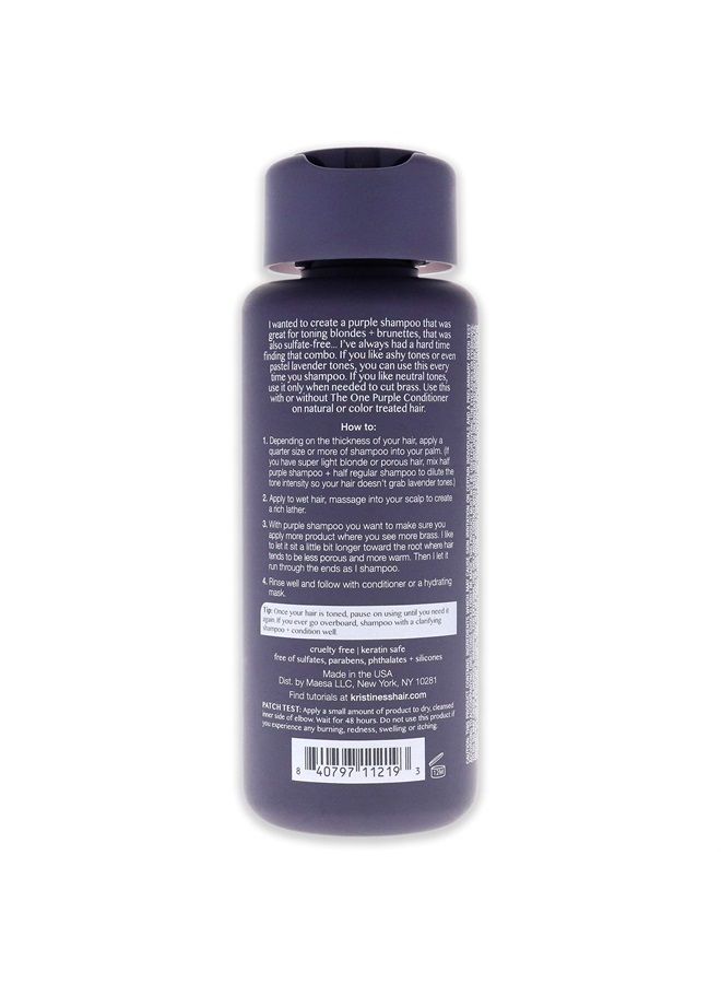 Hair The One Purple Shampoo, Toning for Blonde Hair, Neutralizes Brass + Yellow Tones, Sulfate, Silicone and Paraben Free, 10 fl. oz.