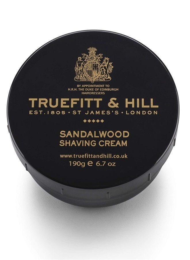 Shaving Cream Bowl - Sandalwood | Smooth Glide for Incredibly Close, Yet Comfortable Hydrating Shave, 6.7 ounces