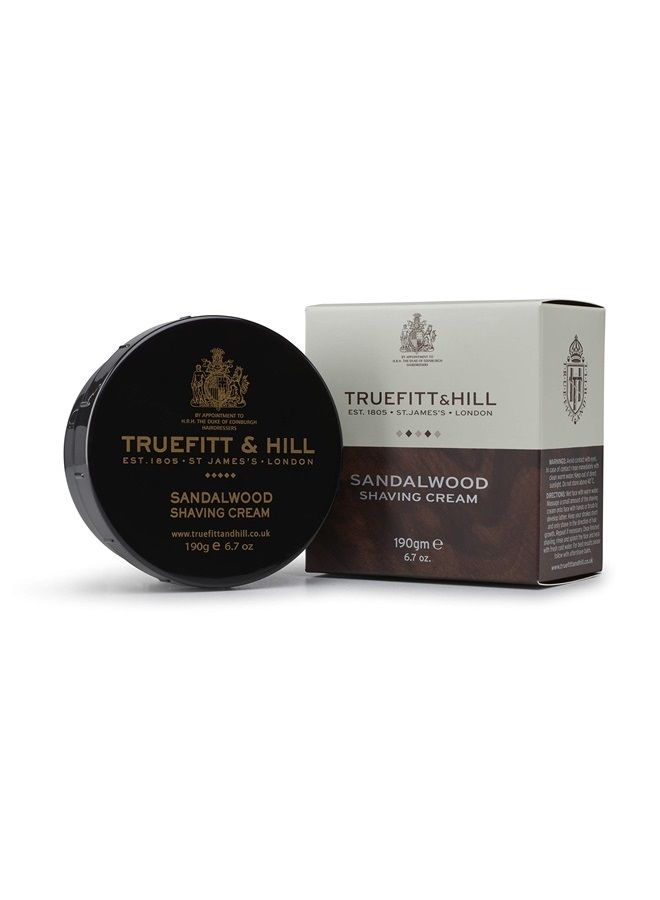 Shaving Cream Bowl - Sandalwood | Smooth Glide for Incredibly Close, Yet Comfortable Hydrating Shave, 6.7 ounces
