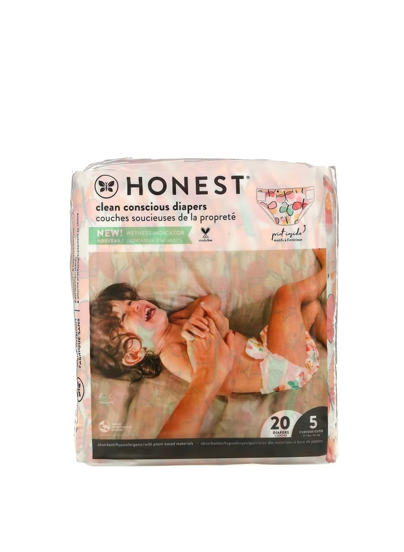 The Honest Company, Honest Diapers, Size 5, 27+ lbs, Wingin It, 20 Diapers