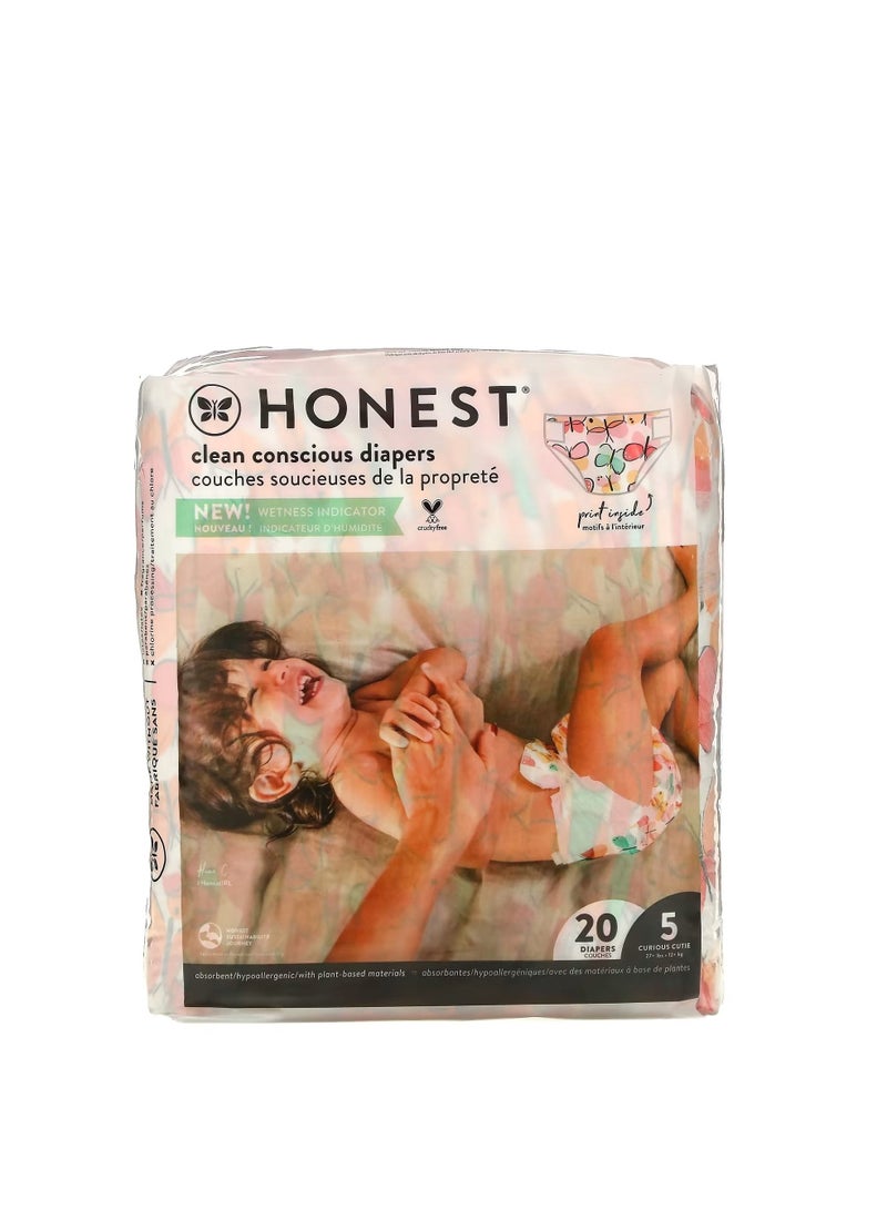 The Honest Company, Honest Diapers, Size 5, 27+ lbs, Wingin It, 20 Diapers