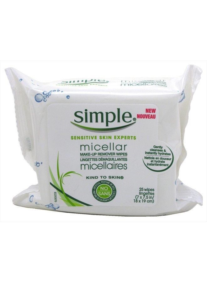 Micellar Makeup Remover Wipes 25 Count(Pack of 2)