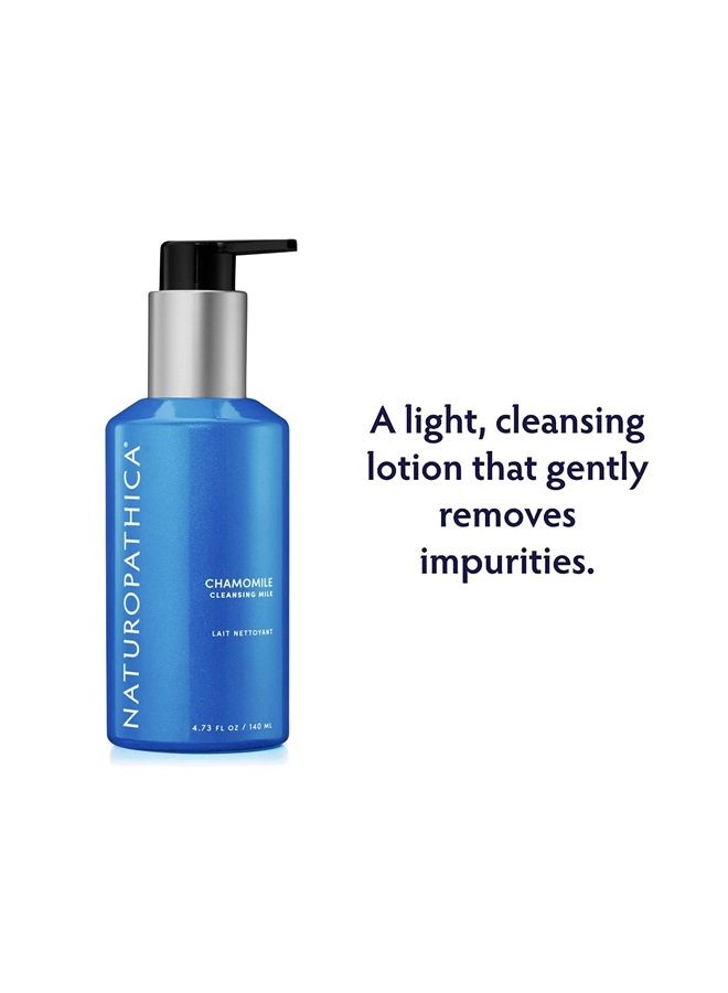 Chamomile Cleansing Milk - Lightweight Facial Cleanser for Dry & Sensitive Skin - Vegan, Made in USA, 5 oz. (150 ml)