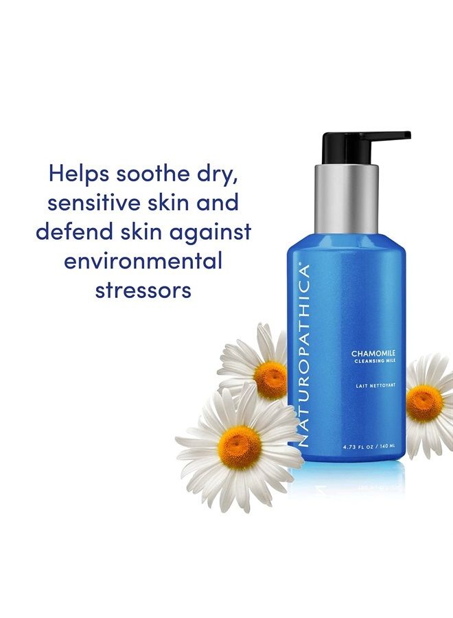 Chamomile Cleansing Milk - Lightweight Facial Cleanser for Dry & Sensitive Skin - Vegan, Made in USA, 5 oz. (150 ml)