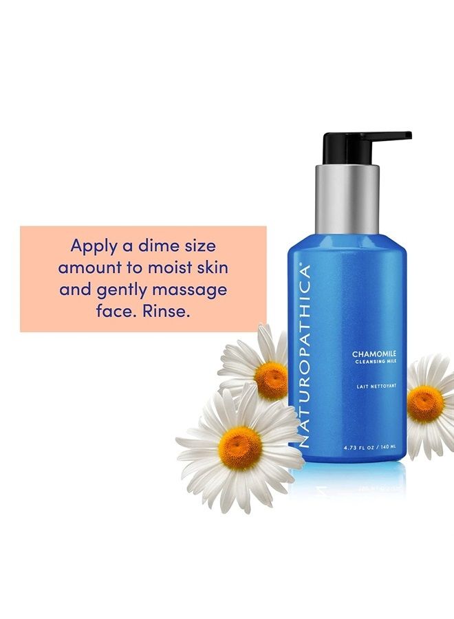 Chamomile Cleansing Milk - Lightweight Facial Cleanser for Dry & Sensitive Skin - Vegan, Made in USA, 5 oz. (150 ml)