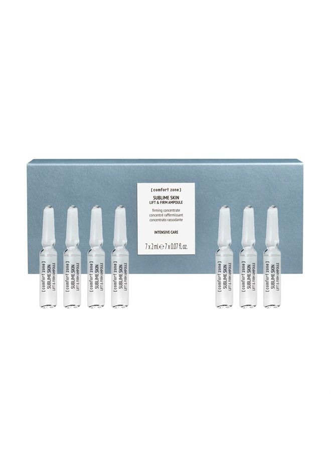[ comfort zone ] Sublime Skin Lift & Firm Ampoules, With Anti-Wrinkle Peptide And Macro Hyaluronic Acid, Firm, Plump And Smooth, 7 ct.