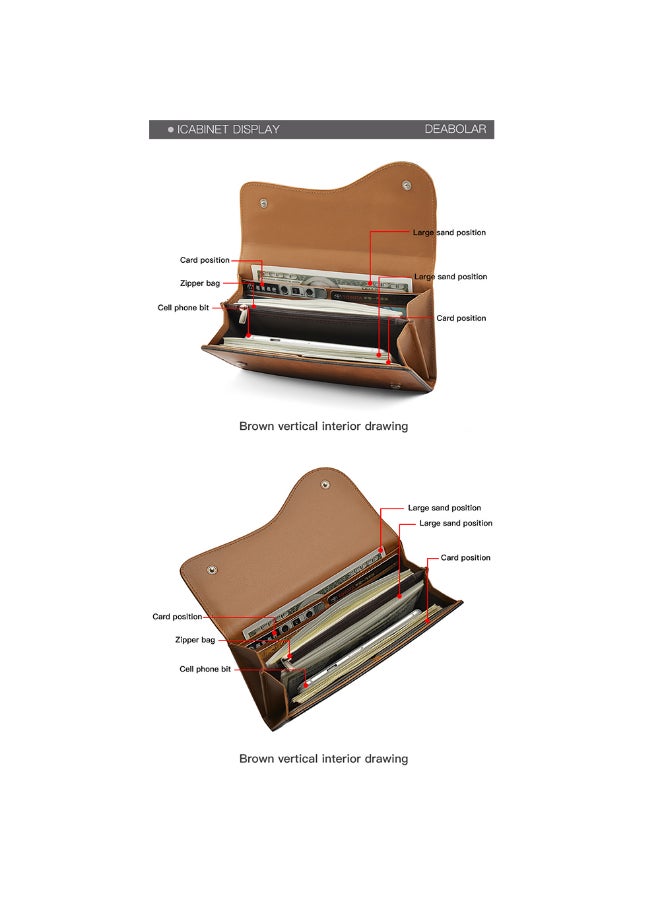 Comfortable And Stylish Long Wallet Brown