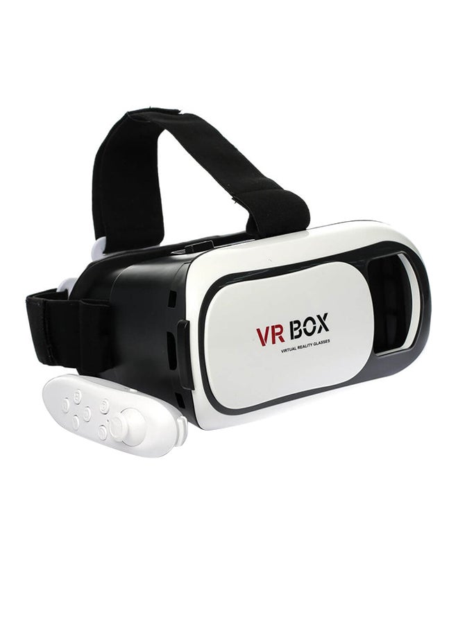 VR02 Virtual Reality Glasses With Remote Controller White/Black