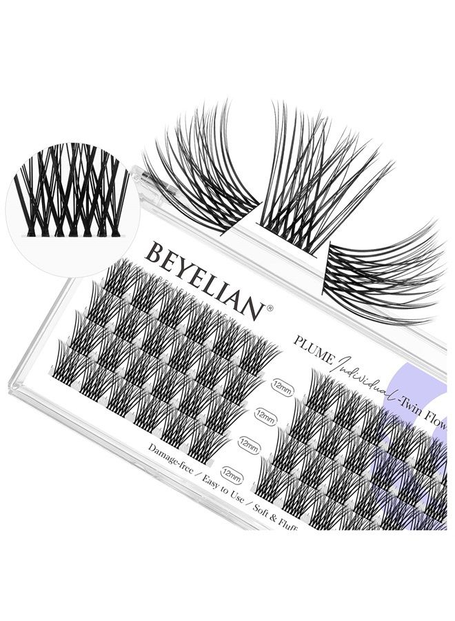DIY Eyelash Extension,Cluster Lashes Individual False Eyelashes Extension Natural Look Reusable Glue Bonded Super Thin Clear Band 48 Lash Clusters (Style3 0.07 12mm Clear Band)