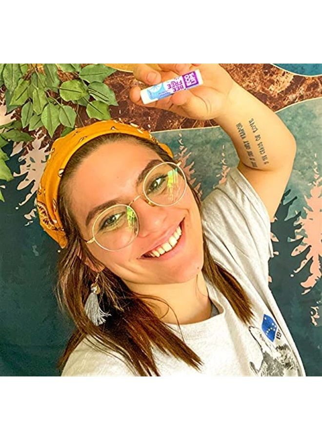 Bee Free Vegan Unscented 100% Natural Lip Balm - Soothe and Moisturize Dry, Cracked and Chapped Lips - 100% Plastic-Free Plant Pod Packaging - Made in USA (6 Tubes)