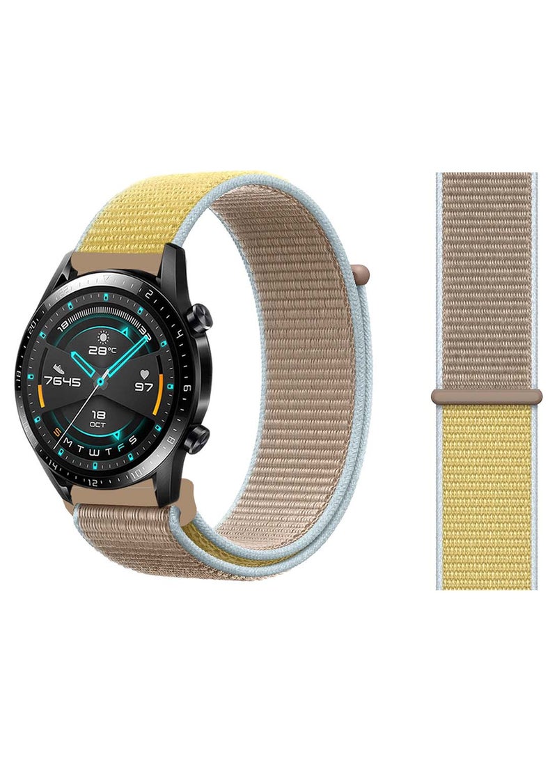 Nylon Loop Replacement Band 22mm For Huawei Watch GT 2 46mm Camel