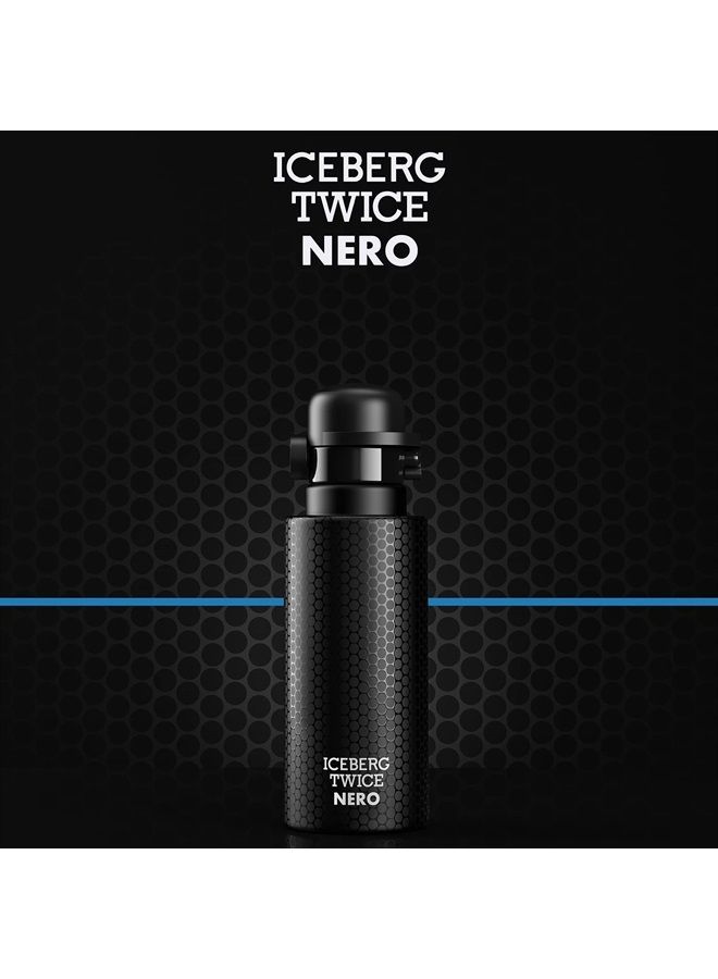 Twice NERO - Exhilarating Personal Fragrance For The Modern Gentleman - Classic EDT Spray Cologne For Men - Vibrant And Fruity Notes Of Mandarin, Mint, Elemi, Cedarwood, And Oakmoss - 4.2 Oz