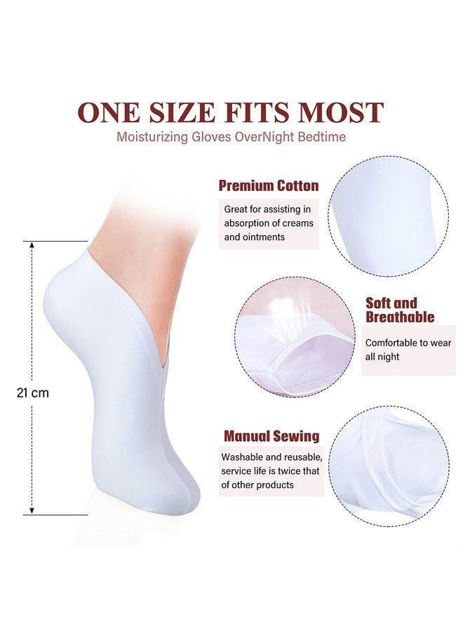 5 Pairs Moisturizing Socks Overnight Spa Socks for Dry Feet, Moisture Enhancing Socks, Cosmetic Moisturizing Socks for Women and Men, White