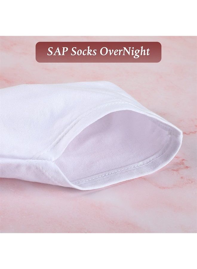 5 Pairs Moisturizing Socks Overnight Spa Socks for Dry Feet, Moisture Enhancing Socks, Cosmetic Moisturizing Socks for Women and Men, White