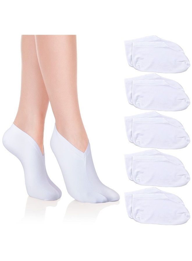 5 Pairs Moisturizing Socks Overnight Spa Socks for Dry Feet, Moisture Enhancing Socks, Cosmetic Moisturizing Socks for Women and Men, White