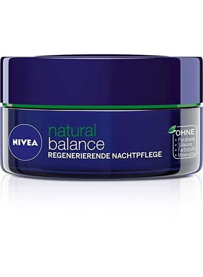 Genuine Authentic german Nivea Natural Balance Regenerating Night Care Face Cream for all skin types 1.7fl oz. (50ml) - Imported from Germany