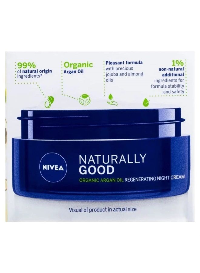 Genuine Authentic german Nivea Natural Balance Regenerating Night Care Face Cream for all skin types 1.7fl oz. (50ml) - Imported from Germany