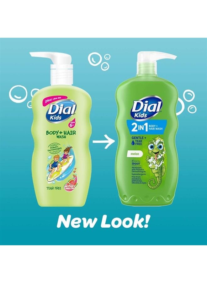 Kids 2-in-1 Body+Hair Wash, Melon, 24 fl oz (Pack of 4)