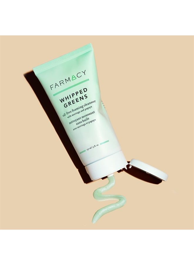 Whipped Greens Face Wash - Oil Free Foaming Facial Cleanser for Combination and Oily Skin (5.0 Fl Oz)