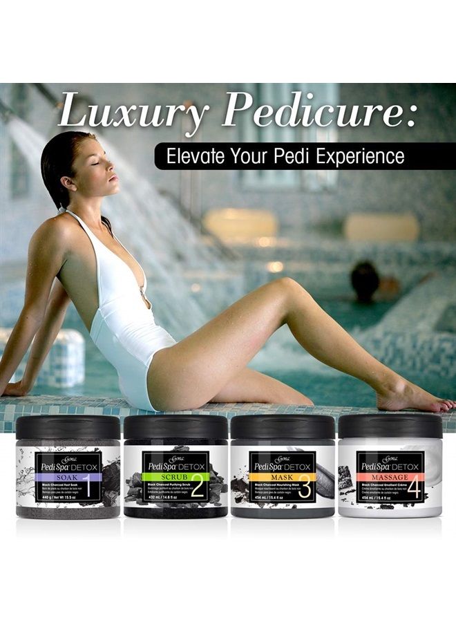 Pedi Spa Detox Black Charcoal for Feet Detox and Rejuvenation, 4pc Kit