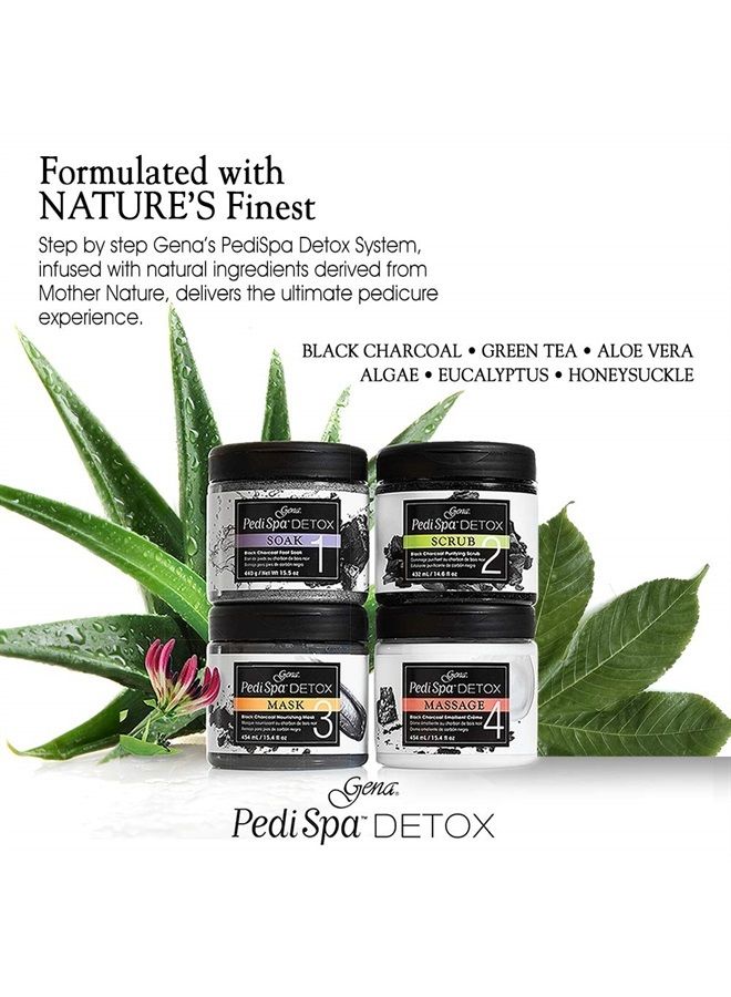 Pedi Spa Detox Black Charcoal for Feet Detox and Rejuvenation, 4pc Kit