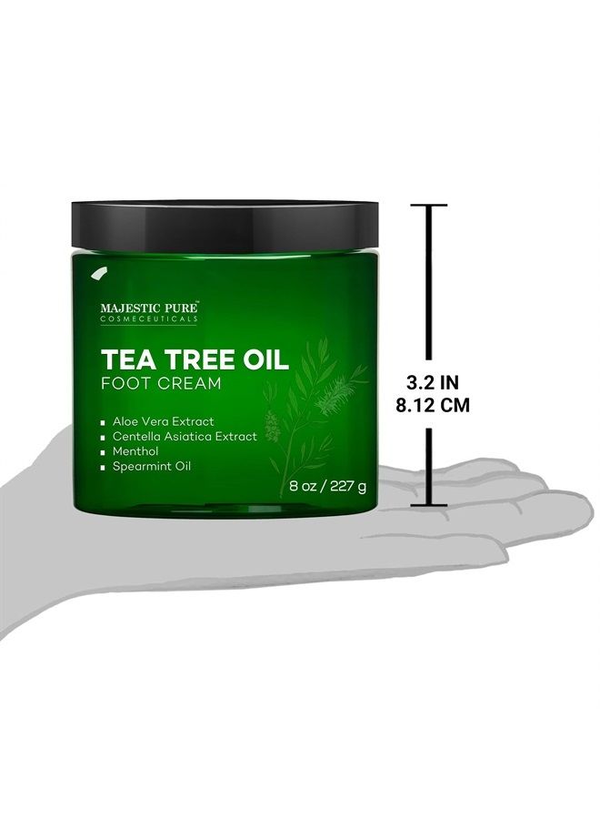 Athletes Foot Cream with Tea Tree Oil, Aloe & Spearmint - Hydrates, Softens & Conditions Dry Cracked Feet, Heel and Calluses,- Helps Soothe Irritated Skin - 8 oz