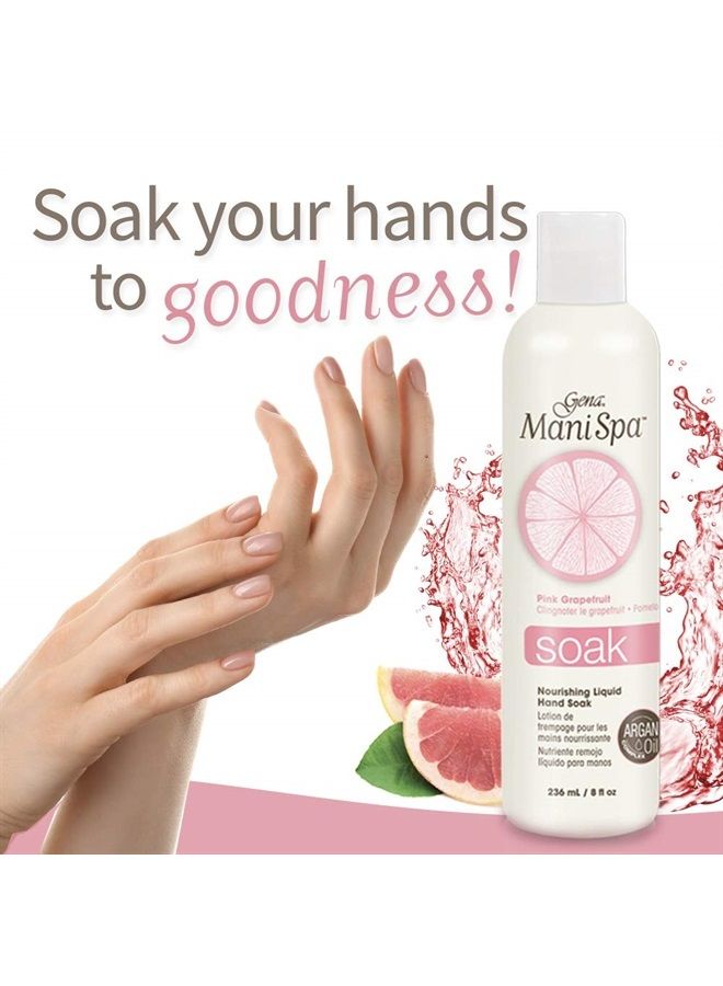 Mani Spa Liquid Hand Soak | Softens, Moisturizes Hands, Nails, and Cuticles for Great Manicure Pre Treatment | Made in The USA |Grapefruit Scent |8 Oz