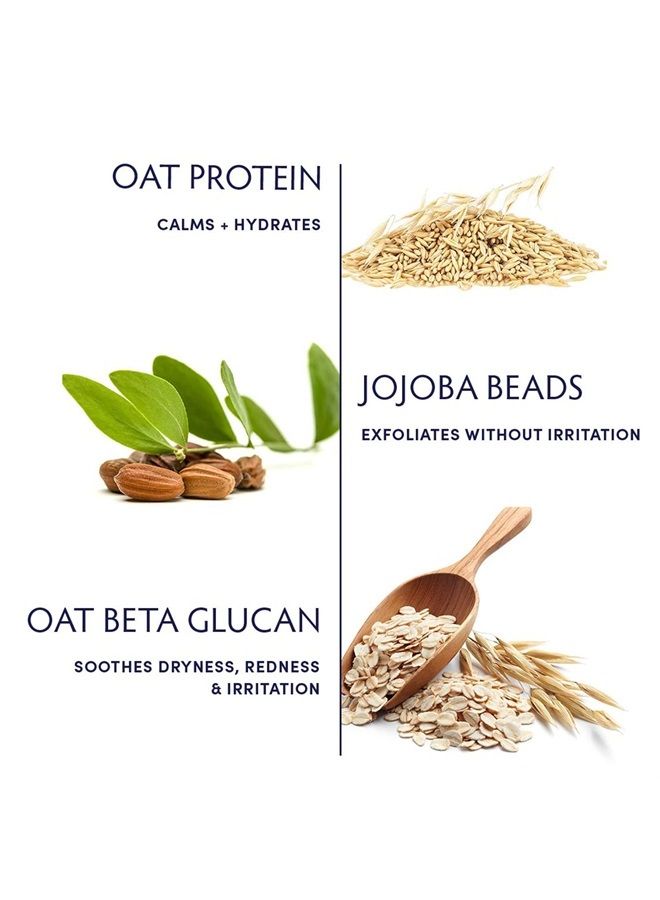 Oat Cleansing Facial Polish - 3-in-1 Cleanser, Scrub & Mask - Daily Exfoliator for All Skin Types - Vegan, Made in USA, 2 oz. (60 ml)