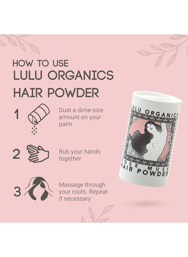 Hair Powder, All-Natural Dry Shampoo, Talc-Free Shampoo for Oily Hair, Rose Musk, 1 oz