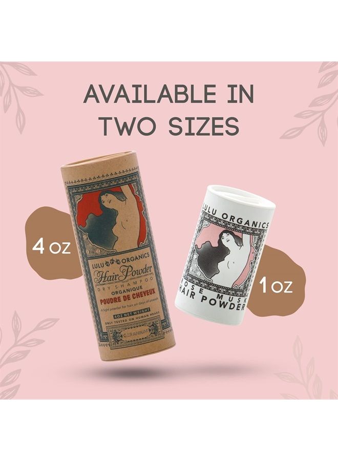 Hair Powder, All-Natural Dry Shampoo, Talc-Free Shampoo for Oily Hair, Rose Musk, 1 oz