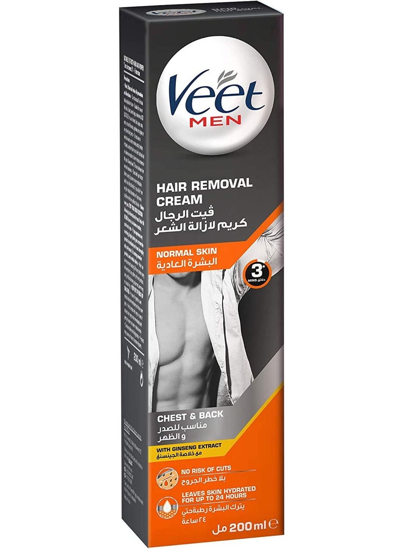 Veet Men Hair Removal Cream with Ginseng Extract for Normal Skin 200ml