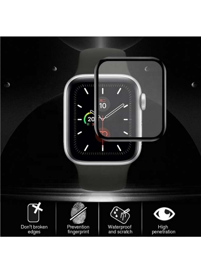 3Piece Silk Film Tempered Glass Screen Protector For Apple Watch 6 40mm Clear