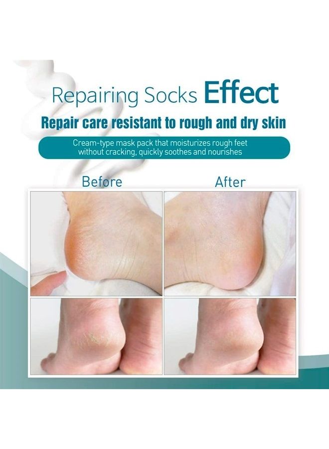 Intensive Repairing Foot Mask for Dry foot and Cracked heel and callus (Socks-6pk) Foot Spa masks | Coconut Oil + Milk Extract + Hyaluronic Acid. Mothers Day GIfts