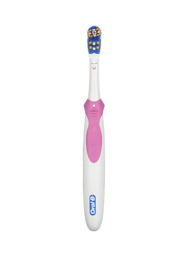 3D White Battery Powered Toothbrush White/Pink