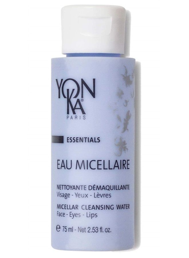 Yon-Ka Eau Micellaire Travel Size (75ml) Micellar Water and Cleansing Makeup Remover, Gentle Face Wash with Rose and Chamomile to Remove Impurities and Hydrate, Paraben-Free