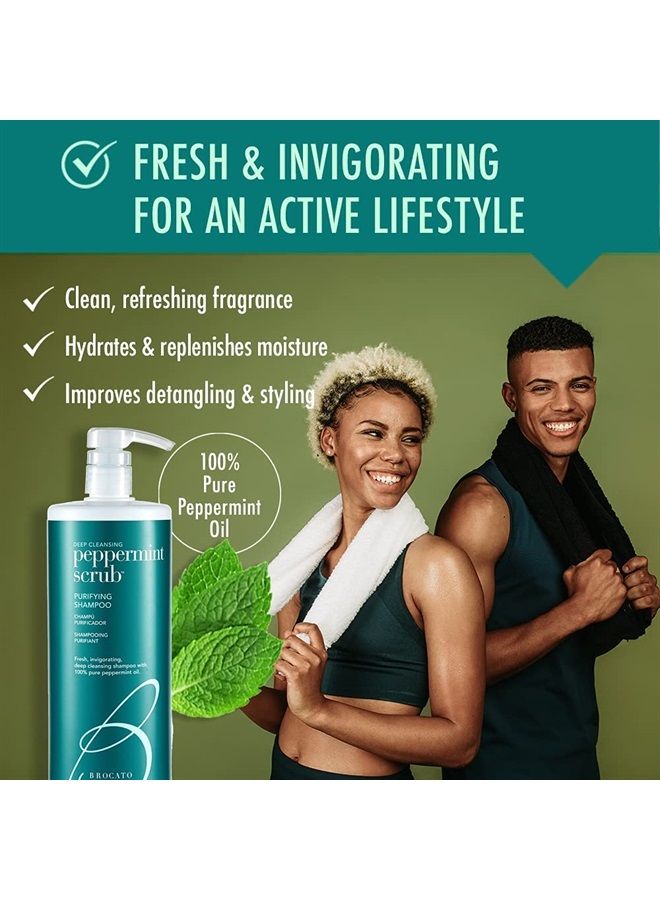 Peppermint Scrub Purifying Shampoo, Deep Cleansing, 32 Oz. | Fresh, Invigorating, & Lightweight with Pure Peppermint Oil | Ideal for Oily to Normal Hair Types | Sulfate & Paraben Free