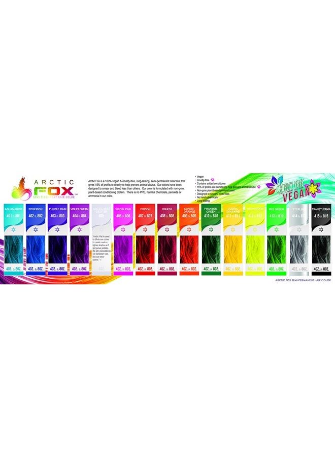 Vegan and Cruelty-Free Semi-Permanent Hair Color Dye (4 Fl Oz, PHANTOM GREEN)