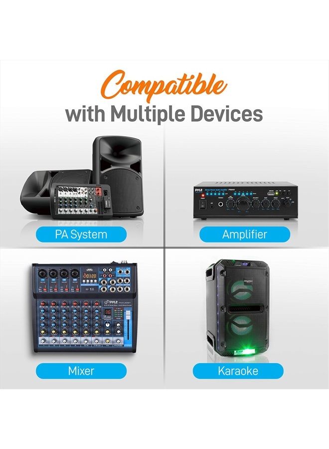 Professional Wireless Microphone System - Dual UHF Band, Wireless, Handheld, 2 MICS With 8 Selectable Frequency Channels, Independent Volume Controls, AF & RF Signal Indicators - Pyle PDWM3375